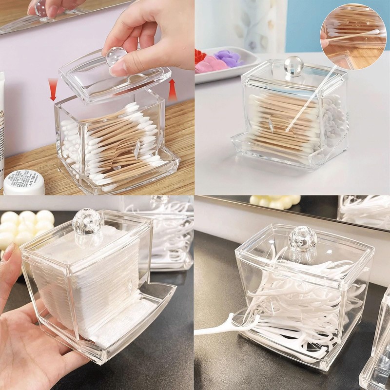 Gurxi Cotton Bud Holder Dispenser Cotton Buds Container Makeup Cotton