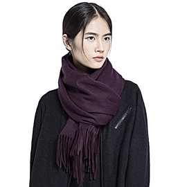 Roll Up Unisex Cashmere Soft Luxurious Cozy Long Winter Scarf Wrap Shawl Scarves Blanket (Dk Purple)