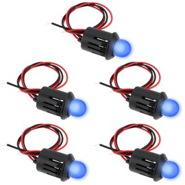 Create idea 5Pcs 12V LED Car Theft Deterrent Light 10mm for Cars Motorcycles Sheds Boats, Blue