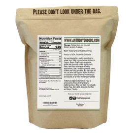Anthony's Organic Brown Rice Flour, 4 Pound, Gluten Free, Product of USA, Finely Ground