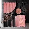 QGHOT Black and Pink Shower Curtain Boho Mid Century Dark