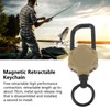 Magnetic Retractable Keychain Stainless Steel Wire Easy Pull Buckle Carabiner