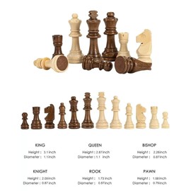 Pip Games 14 inches Wooden Chess Set for Adults and Kids - Weighted Chess Pieces