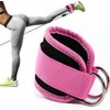Ankle Strap Attachment for Cable Machine, Pink, Double D-Ring Design