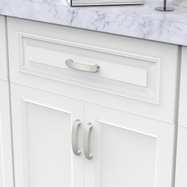 FURNIWARE Pack of 10 Brushed Nickel Cabinet Handles, Kitchen Handles Drawer Pulls 96mm(3.8 Inch) Hole Center, Hardware Modern Kitchen Cabinet Door Handles, for Kitchen and Bathroom Cabinets Cupboard