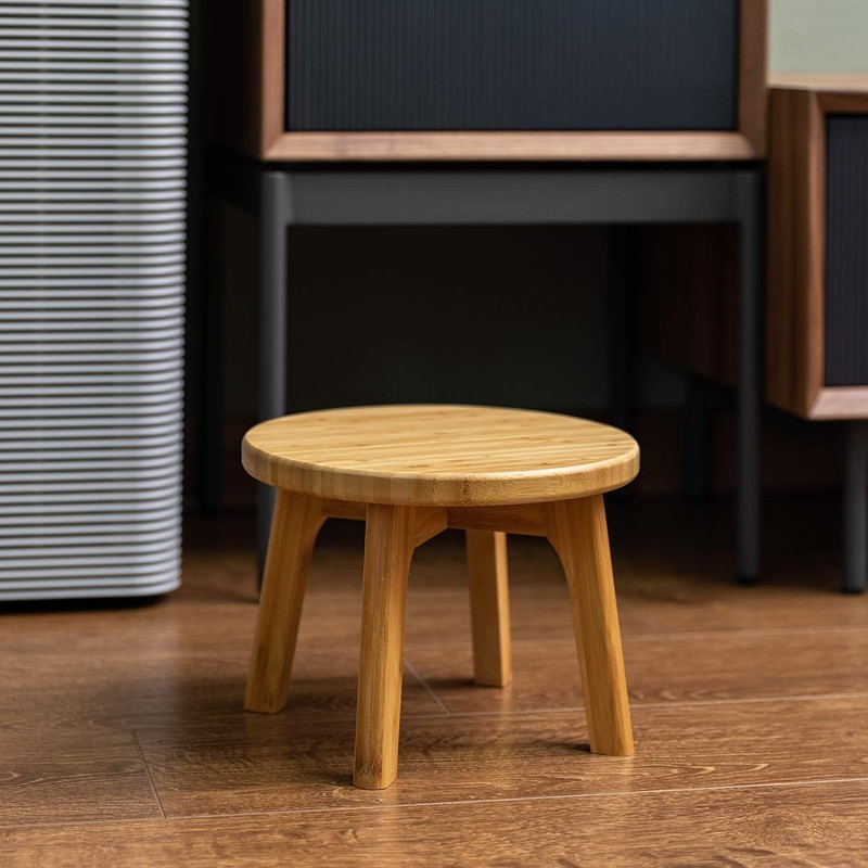 GOBAM Bamboo Step Stool, 7.3 inches - Sturdy Foot Stool