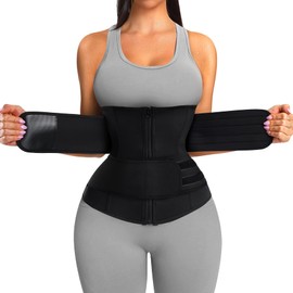 Nebility Women Waist Trainer Corset Workout Trimmer Tummy Control Cincher Body Shapewear Black