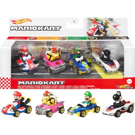 Hot Wheels Vehículos de Juguete Mario Kart Paquete de 4 Autos