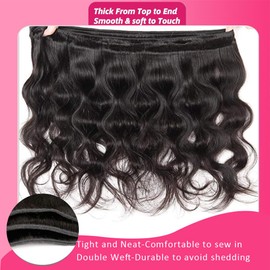 Aptatuse Body Wave Bundles Human Hair 22Inch Single Bundles Human Hair Body Wave 14A Brazilian Hair Bundles 100% Unprocessed Hair Bundles Natural Black Glossy Hair Bundles