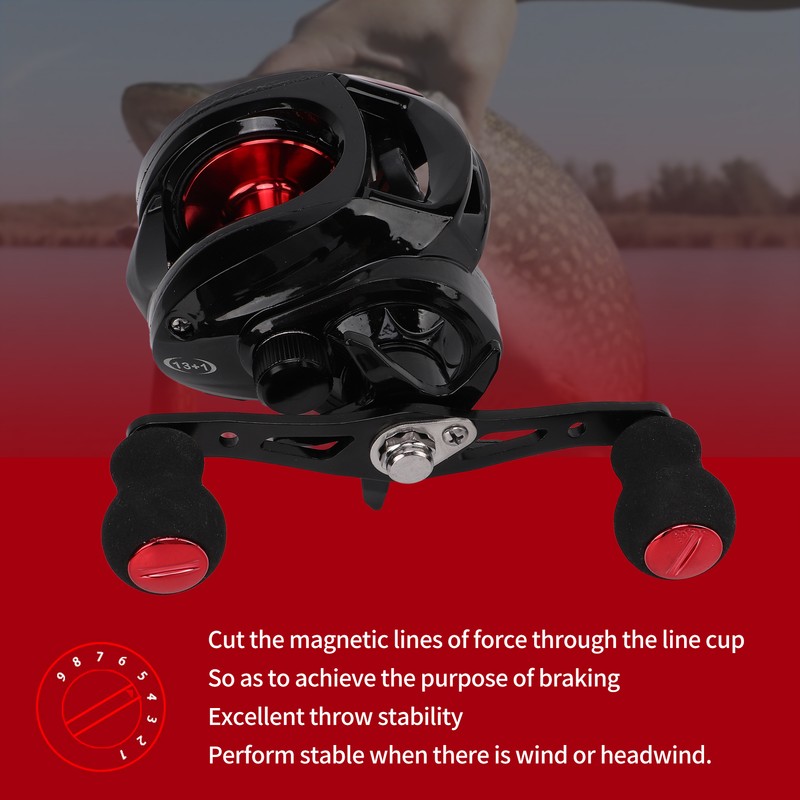7.2:1 High Speed Baitcasting Reel Strong Braking Force Durable Magnetic