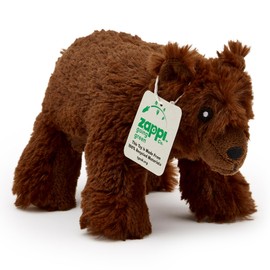Zappi Co Ultra Soft Grizzly Bear Plush Toy (21cm Length) - 100% Recycled, Eco-Friendly, Newborn Gift, Realistic Lifelike
