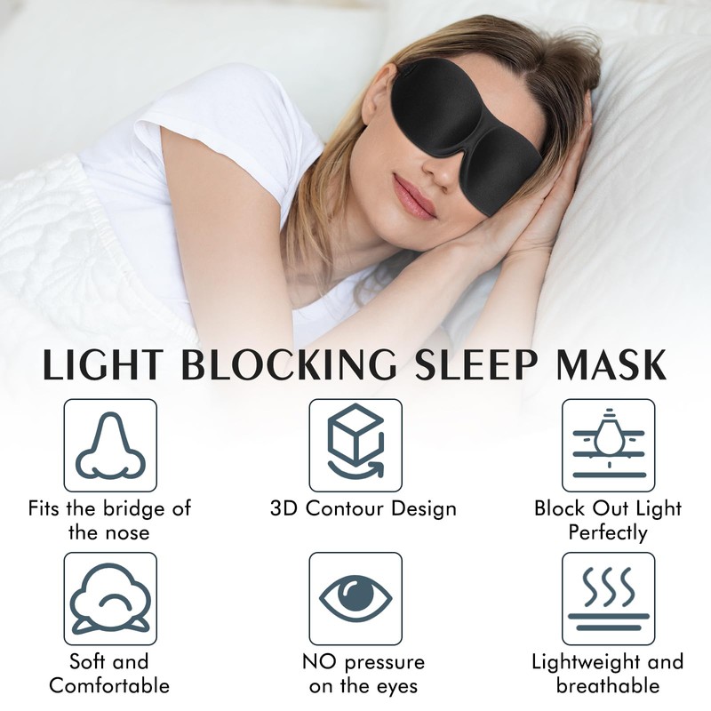 Bonuci 12 Pack Sleep Mask Blackout 3D Eye Mask for