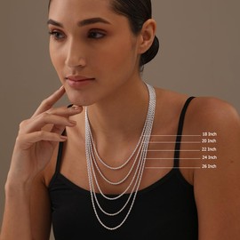 LeCalla Solid 925 Sterling Silver Italian 3 MM Diamond-Cut Twisted Braided Rope Chain Necklace for Men and Women 22 Inches