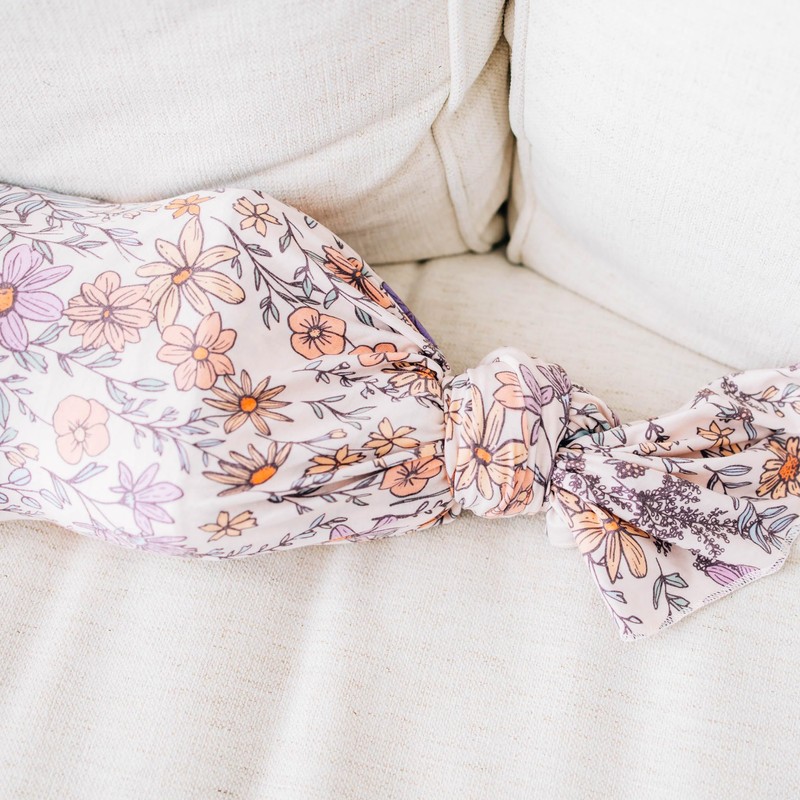 Large Premium Knit Baby Swaddle Receiving Blanket Flora by Copper