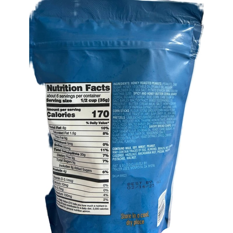 Trader Joe's Honey Butter Snack Mix 8oz Resealable Pouch Mini