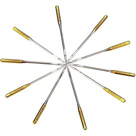 WLngtv 10Pcs Silver Sewing Machine Needles, Universal Large Eye, Size 16, Compatible with Most Domestic Sewing Machines, 1E+1 Count, Sewing Machine Needles