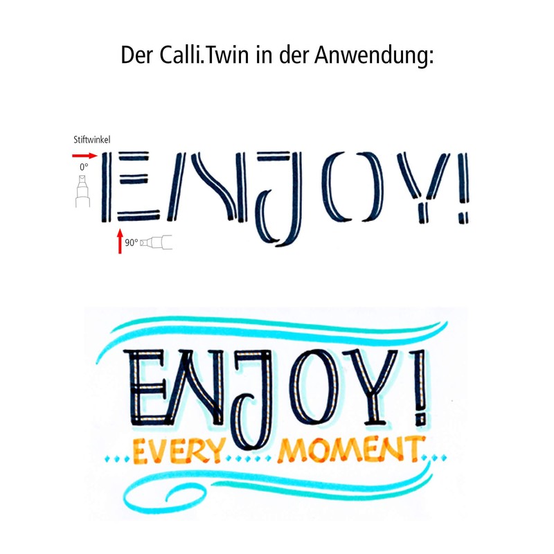 ONLINE Calli.Twin Pen with Double Tip, Double Contour and Calligraphy