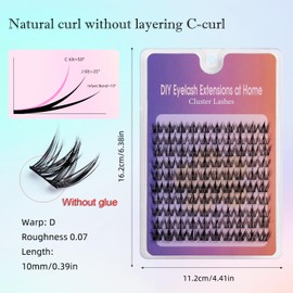 TORMEN Segment Eyelashes, 100 Pieces Segmentation False Eyelashes, Natural and Supple, Can Hold Individual Eyelashes, Can Be Used Repeatedly, DIY Eyelash Extension, 3-5 Segment Cut, Flexible Styling