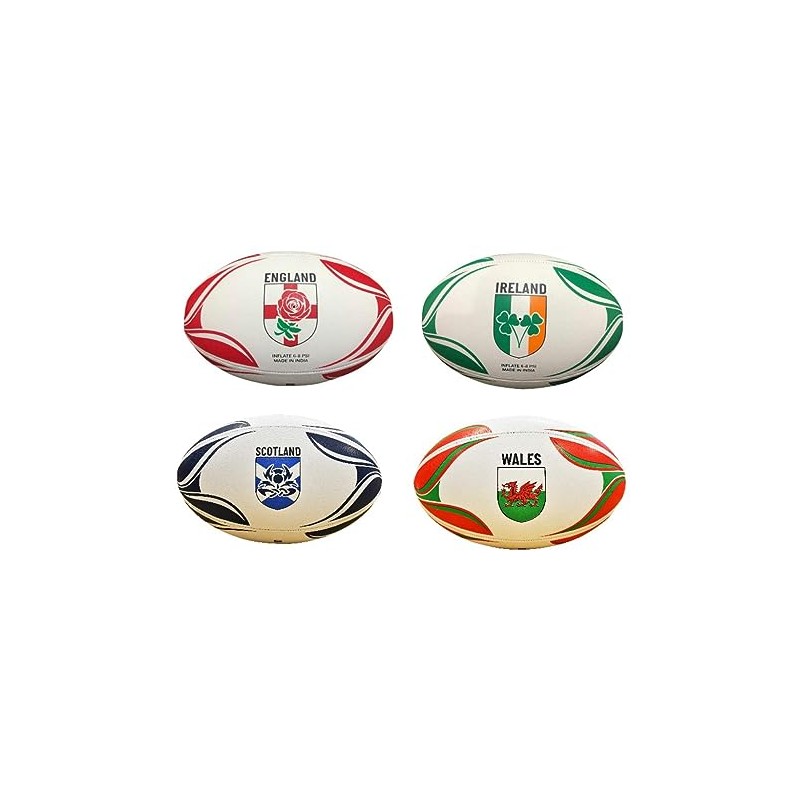 Gioco International Country Themed Rugby Balls, Wales (Multi-Colour), 38
