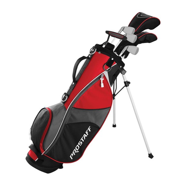 Wilson Golf Pro Staff JGI LG, Junior Club Set for Teenagers from 11-14 Years, Body Size 142-160 cm, Right-Handed, Graphite, Including Carrybag, Red, WGGC91840
