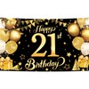 21st Happy Birthday Black Wall Banner,Foil