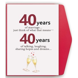 Mcduldul 40th Anniversary Card Gifts for Women Men | Funny 40 Years Aday Gifts for Couple Husband Wife | Celebration Forty Wedding Anniversary Decorations