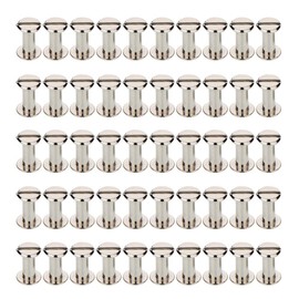 Teng Lang 50Sets Metal Chicago Screws Binding Leather Screw Nail Rivet Button Solid Belt Tack (Silvery, 3/8 Inch)