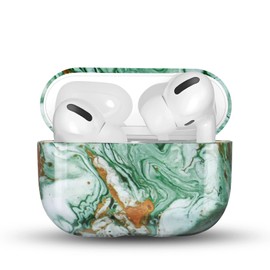 Newseego Case Compatible with AirPods Pro, Stylish Luxurious Marble Pattern Hard PC Full Protective Case, Portable, Lightweight, Shockproof Protective Case for AirPods Pro, Charging Case, Green 1.