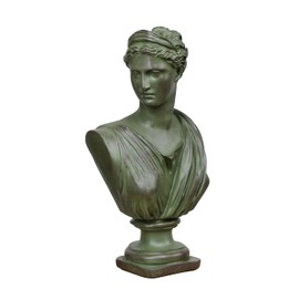 Estatua de resina griega de Diana, escultura clásica de mitología griega de busto romano para decoración del computadora del hogar