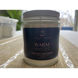 Homemade Warm Apple Pie scented Candle - Soy wax, 9 oz