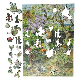 Wooden Jigsaw Puzzle for Adults - Uniquely Shaped Pieces - Made in The USA by FoxSmartBox - 220 Pieces - Spring Blossoms