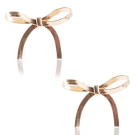 Dodocatie Bow Earrings Gold Drop Earrings for Women, Tassel Chain Ribbon Gold Earrings Dressy Wedding Statement Jewelry