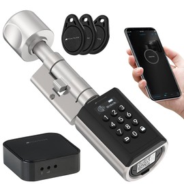 VisorTech Door Lock Combination Code: Electronic Lock Cylinder for Doors 30-70 mm, App, WiFi Gateway (Cylinder Lock, Electric Lock)