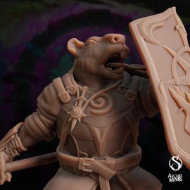 Arcane Minis Capybara Paladin Pose 1 | Arcane Minis | D&D Miniature