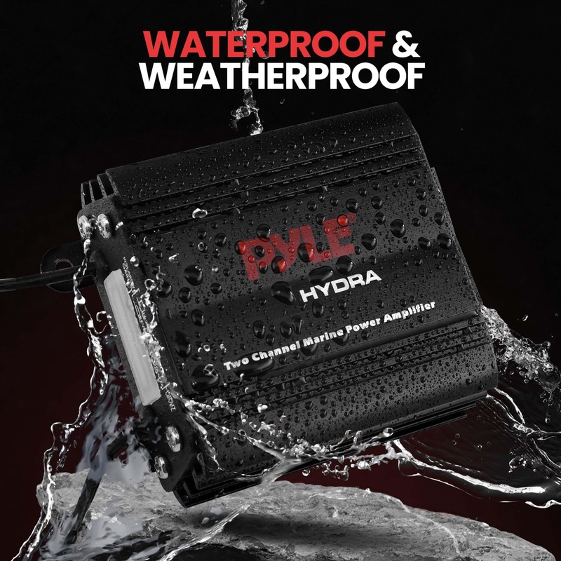 Pyle 2-Channel Marine Amplifier Receiver - Waterproof and Weatherproof Audio