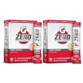 First Leaf G Zero Powder Packets with Electrolytes, Vitamins and No Sugar, 20 Count (Pack of 2) (20 Packets, Fruit Punch)