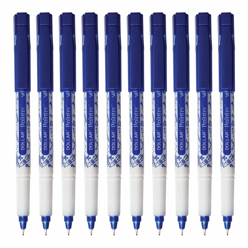 Dollar Wow Fineliner Pens, BLUE, Fine Tip (0.3mm), Pack of