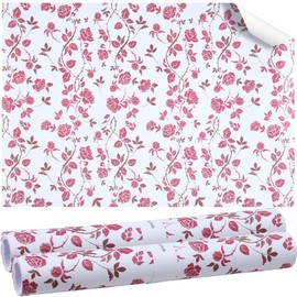 24 Sheets Scented Drawer Liners for Dresser 15.7 x 22.8 Inch Lavender Drawer Paper Non Adhesive Liners Dresser Scented Floral Print Fragrant for Kitchen Cabinet Shelf Closet(Rose Style)