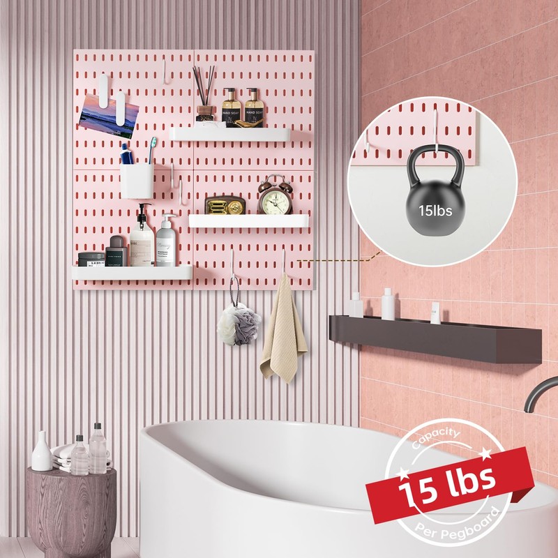 VUSIGN Pegboard Combination Wall Organizer Kit, 4 Pieces Pegboards and