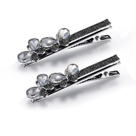Umiwe Hairpin Fashionable Bangs Clip, Non-Traced, Hairpin, Cute, Bangs Pin, Zirconia, Hair Clip, Butterfly, Hair Ornament, Hair Accessories, Large, Black (Set of 2)