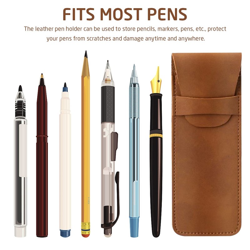 NINVVS 2 Pieces Pen Case, PU Leather Pen Case, Handmade