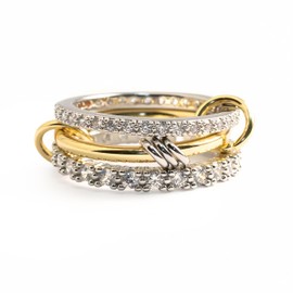 Lamdo Gold Stackable Rings for Women Non-Tarnish, 3 Rings Set-Elegant Dainty 18k Gold Plated CZ Cubic Zirconia Rings, Knuckle Women Rings (7)