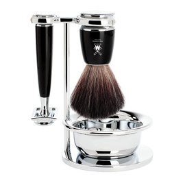 MÜHLE RYTMO Black 4-piece Black Fiber Safety Razor Shaving Set
