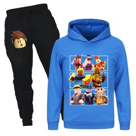 Rzfbeeok Kids Tracksuits Boys Girls Designer's Cartoon Top Hoodie & Jogging Suits (Blue,9-10 Years,9 Years,10 Years)