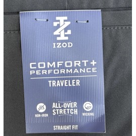 Izod Comfort + Performance Straight Fit Dress Pant Size 38 x 32 Black Color
