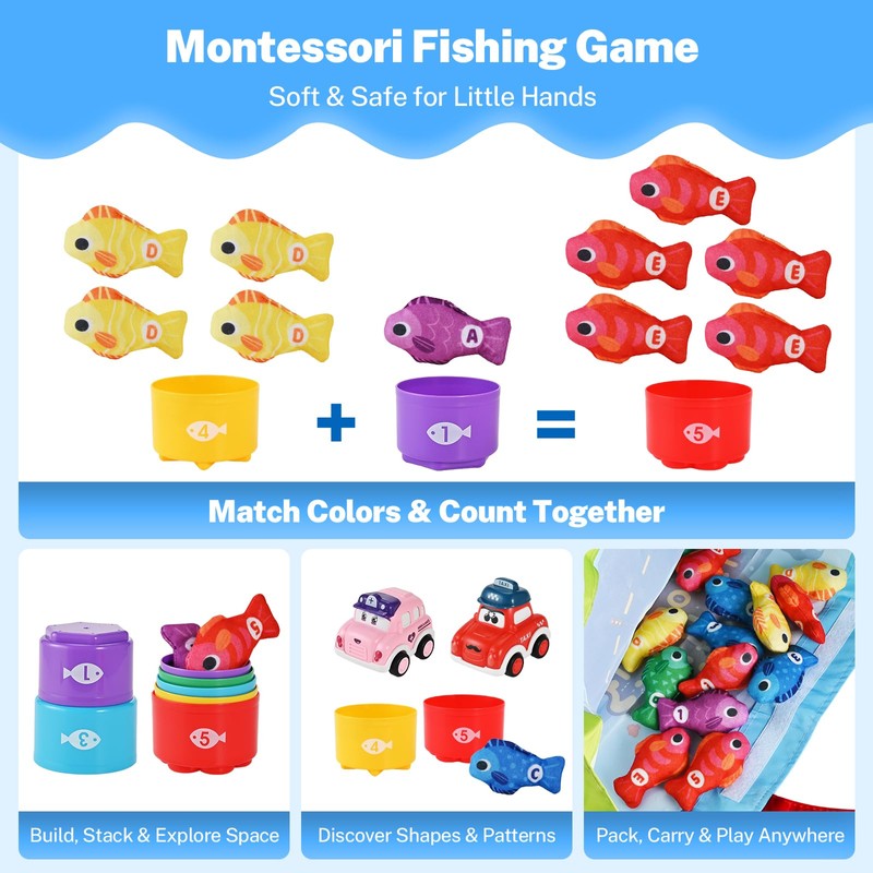 Goldge 2 in 1 Montessori Toys for 1 Year Old，Toddler