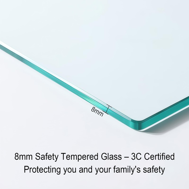 Lumclaw Bathroom Shelf Glass Shelves 23-Inch Floating Tempered Glass Shelf