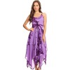 Sakkas 902 Annabella Corset Bodice Handkerchief Hem Dress - Purple