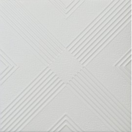 Malta R34W 20 x 20 Tin Looking Styrofoam Glue Up White Ceiling Tile