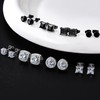 RIOSO 8 Pairs Stainless Steel Stud Earrings for Men Women
